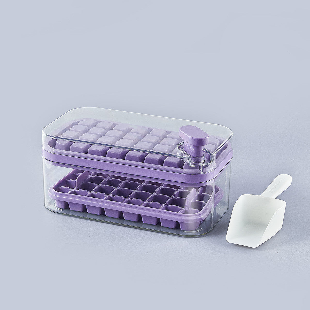 One-button Press Type Ice Mold Box Plastics Ice Cube Maker Ice Tray Mold With Storage Box