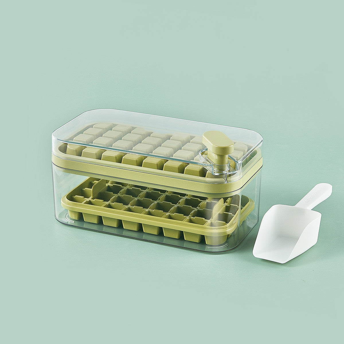One-button Press Type Ice Mold Box Plastics Ice Cube Maker Ice Tray Mold With Storage Box