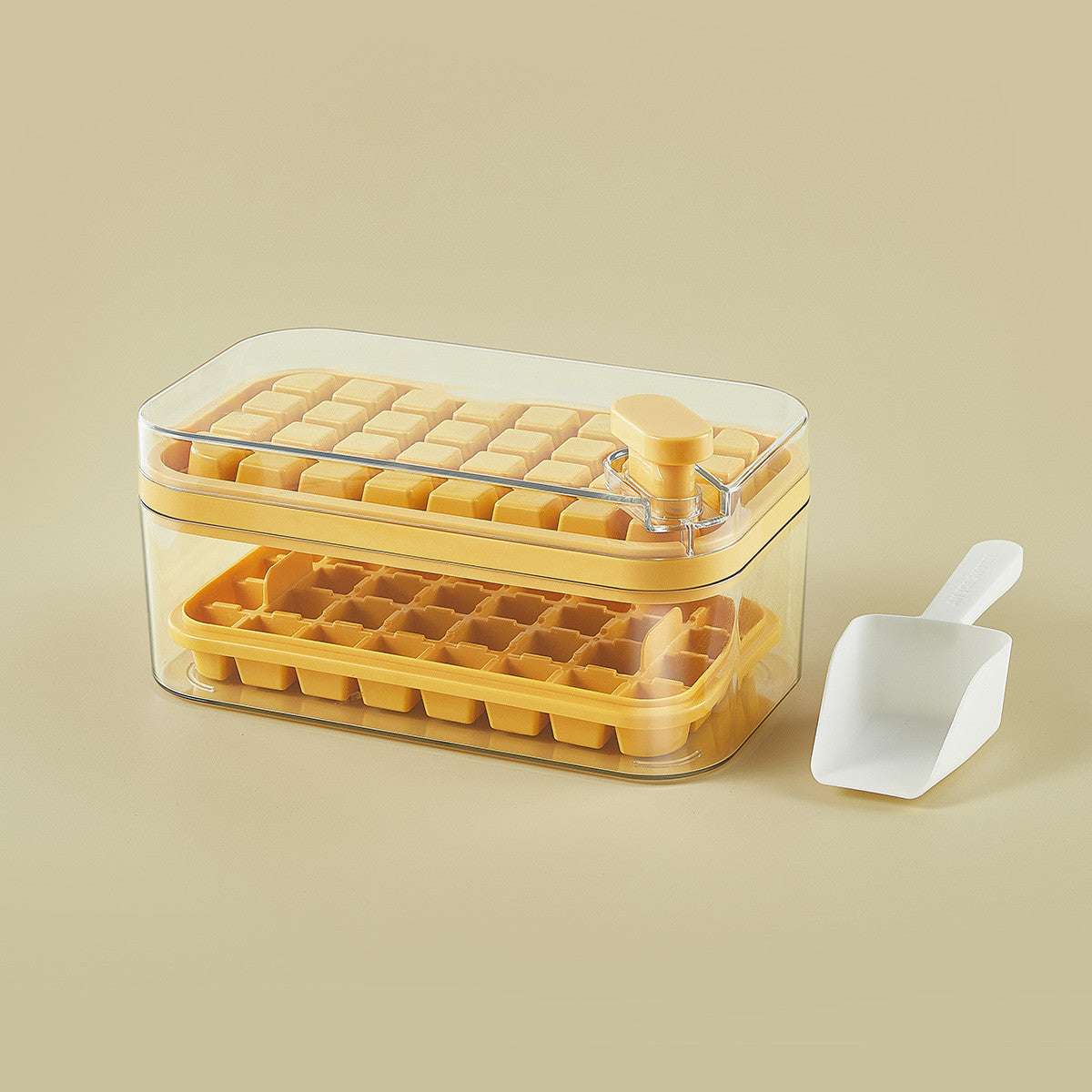 One-button Press Type Ice Mold Box Plastics Ice Cube Maker Ice Tray Mold With Storage Box