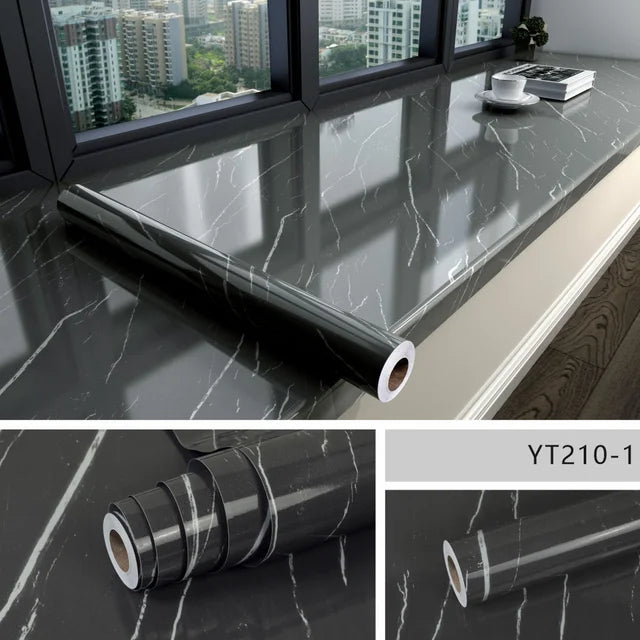 High Temperature Resistance Water & Oil Proof Marble Self-adhesive Waterproof Wallpaper Kitchen Countertop