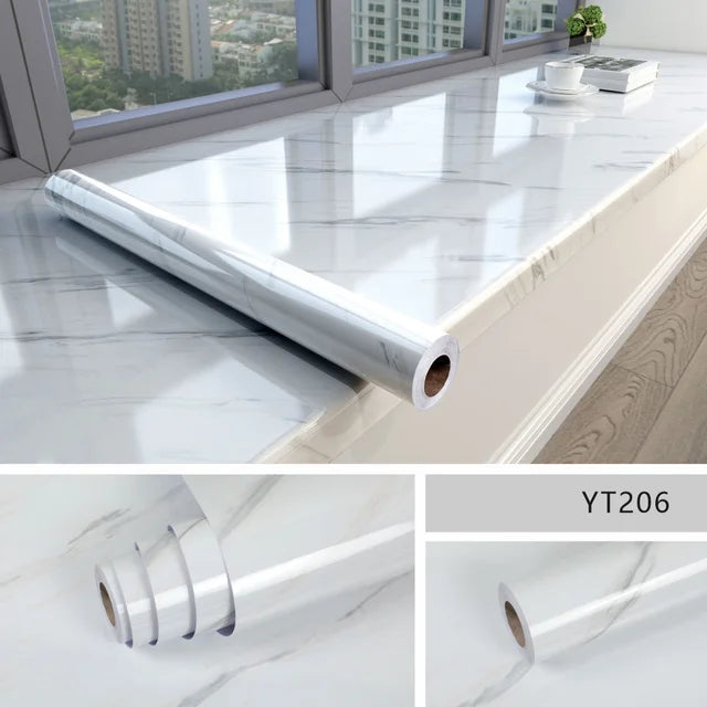 High Temperature Resistance Water & Oil Proof Marble Self-adhesive Waterproof Wallpaper Kitchen Countertop