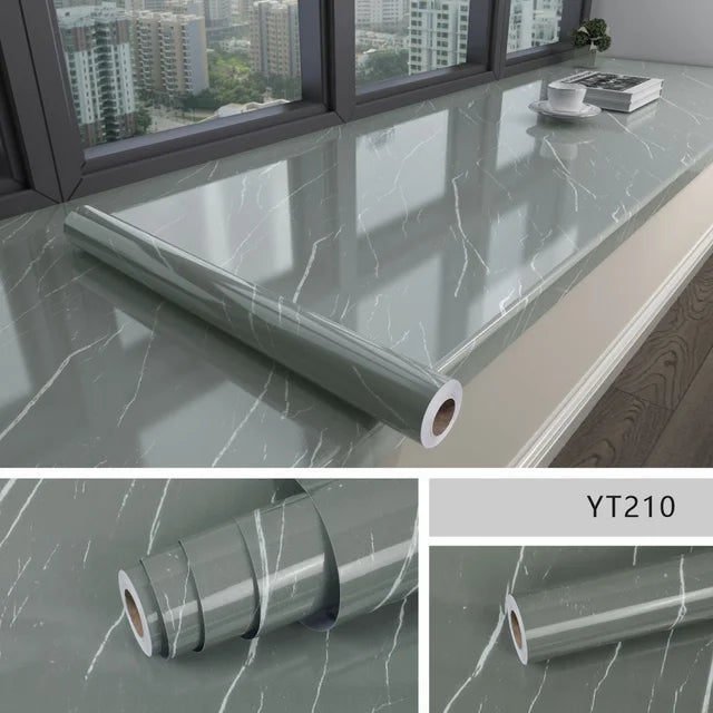 High Temperature Resistance Water & Oil Proof Marble Self-adhesive Waterproof Wallpaper Kitchen Countertop