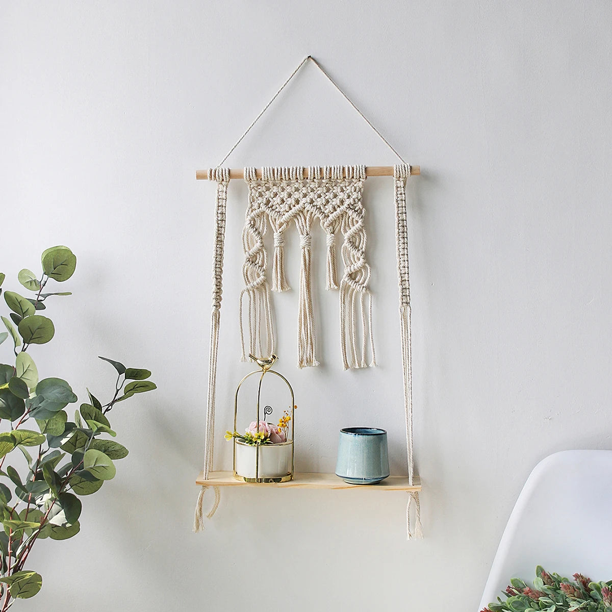 Wall Hanging Shelf Boho Home Decor