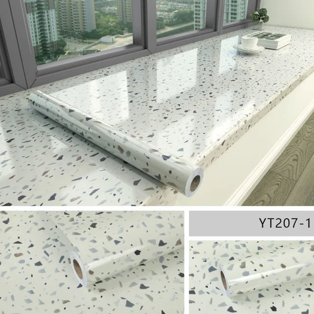 High Temperature Resistance Water & Oil Proof Marble Self-adhesive Waterproof Wallpaper Kitchen Countertop