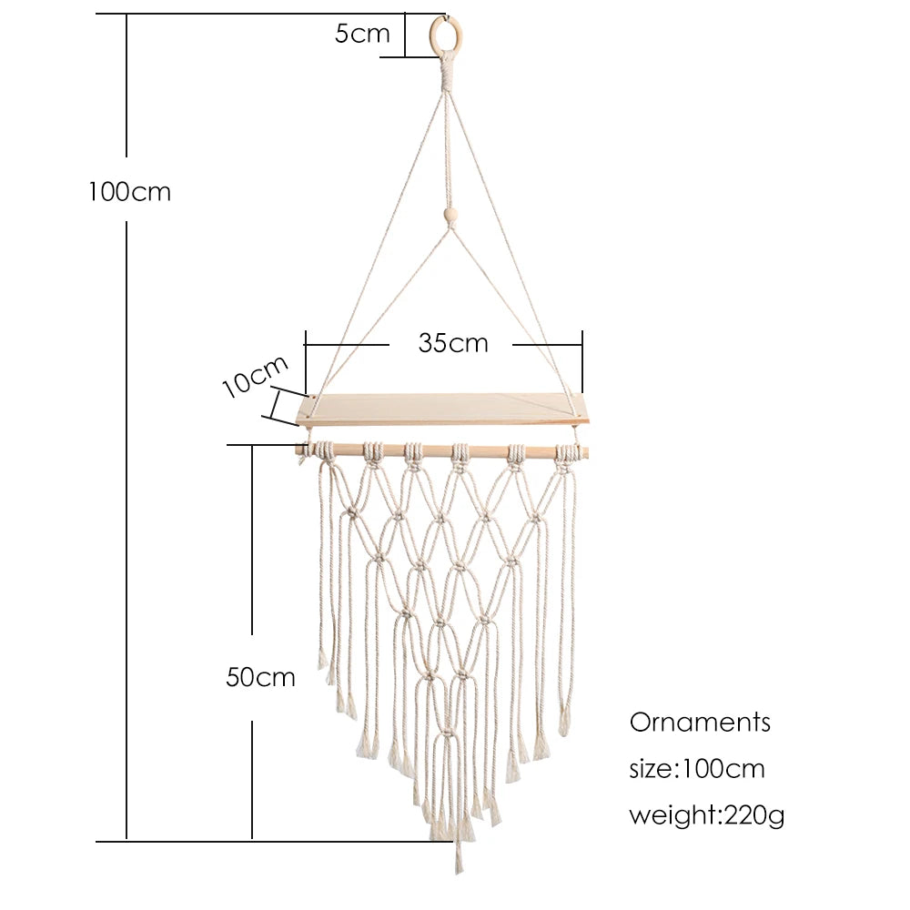 Wall Hanging Shelf Boho Home Decor