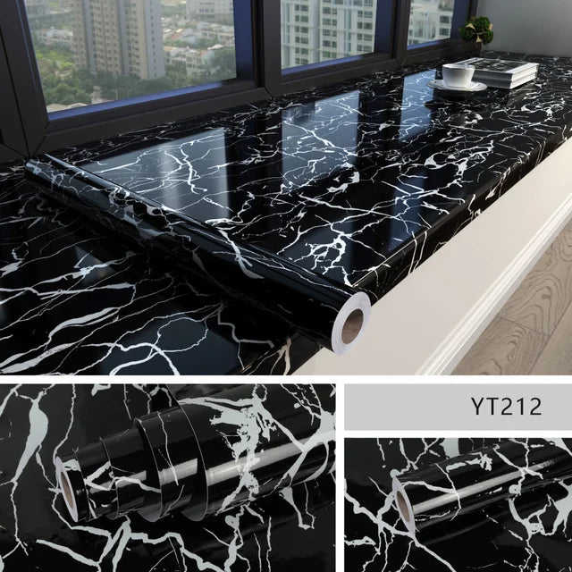 High Temperature Resistance Water & Oil Proof Marble Self-adhesive Waterproof Wallpaper Kitchen Countertop