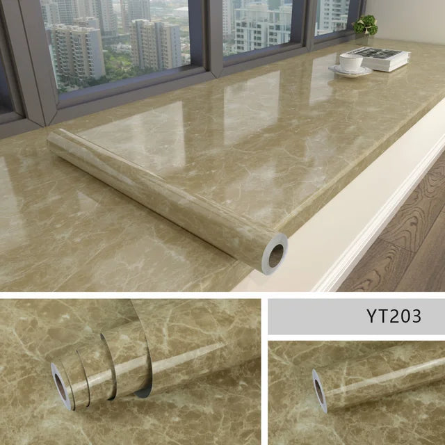 High Temperature Resistance Water & Oil Proof Marble Self-adhesive Waterproof Wallpaper Kitchen Countertop