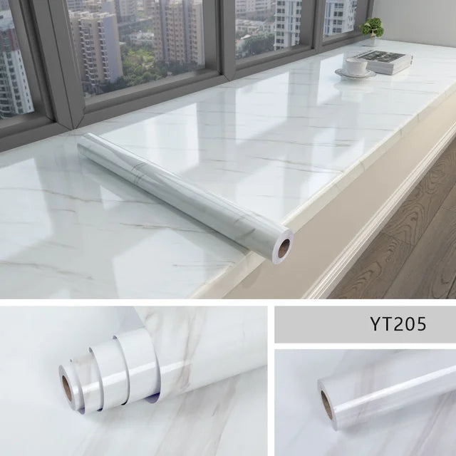 High Temperature Resistance Water & Oil Proof Marble Self-adhesive Waterproof Wallpaper Kitchen Countertop