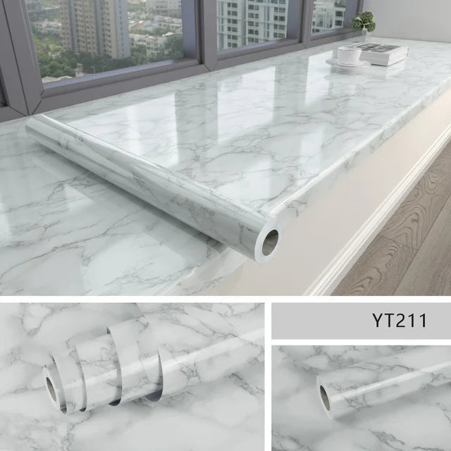 High Temperature Resistance Water & Oil Proof Marble Self-adhesive Waterproof Wallpaper Kitchen Countertop