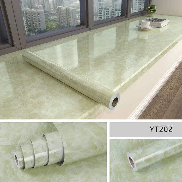 High Temperature Resistance Water & Oil Proof Marble Self-adhesive Waterproof Wallpaper Kitchen Countertop