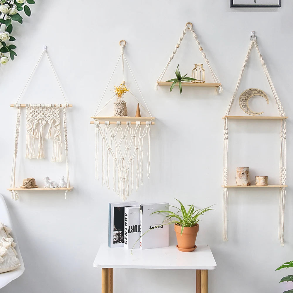 Wall Hanging Shelf Boho Home Decor