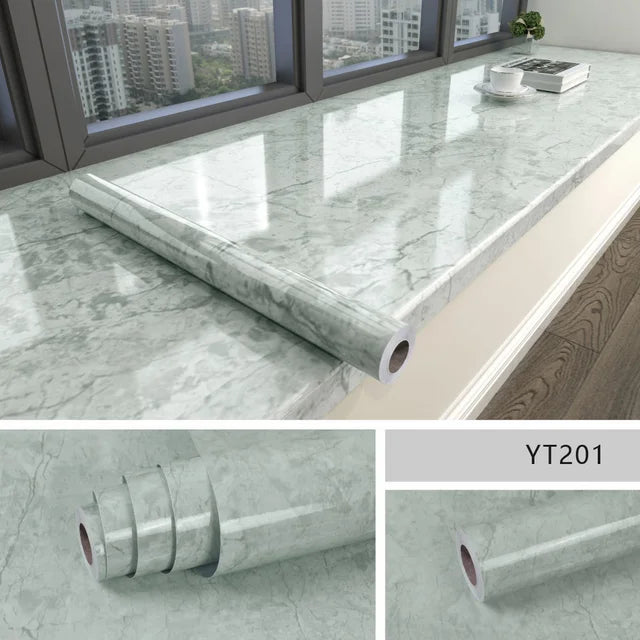 High Temperature Resistance Water & Oil Proof Marble Self-adhesive Waterproof Wallpaper Kitchen Countertop