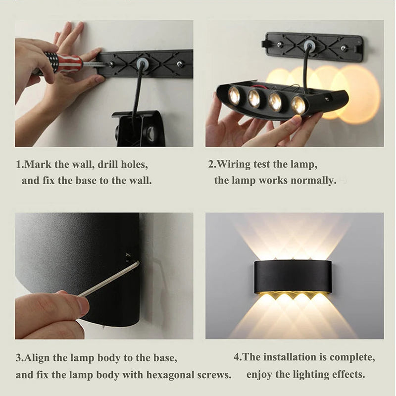 Waterproof IP65 LED Wall Outdoor/Indoor Aluminum Lamp