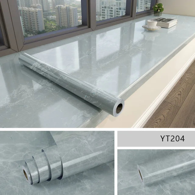 High Temperature Resistance Water & Oil Proof Marble Self-adhesive Waterproof Wallpaper Kitchen Countertop