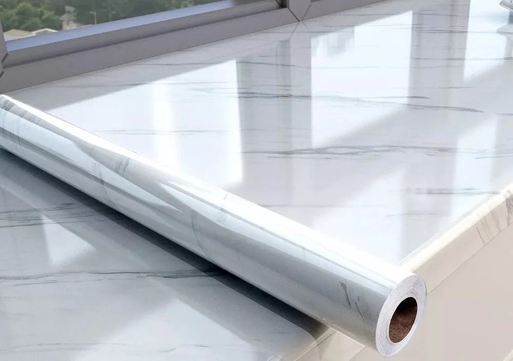 High Temperature Resistance Water & Oil Proof Marble Self-adhesive Waterproof Wallpaper Kitchen Countertop