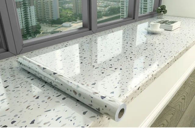 High Temperature Resistance Water & Oil Proof Marble Self-adhesive Waterproof Wallpaper Kitchen Countertop