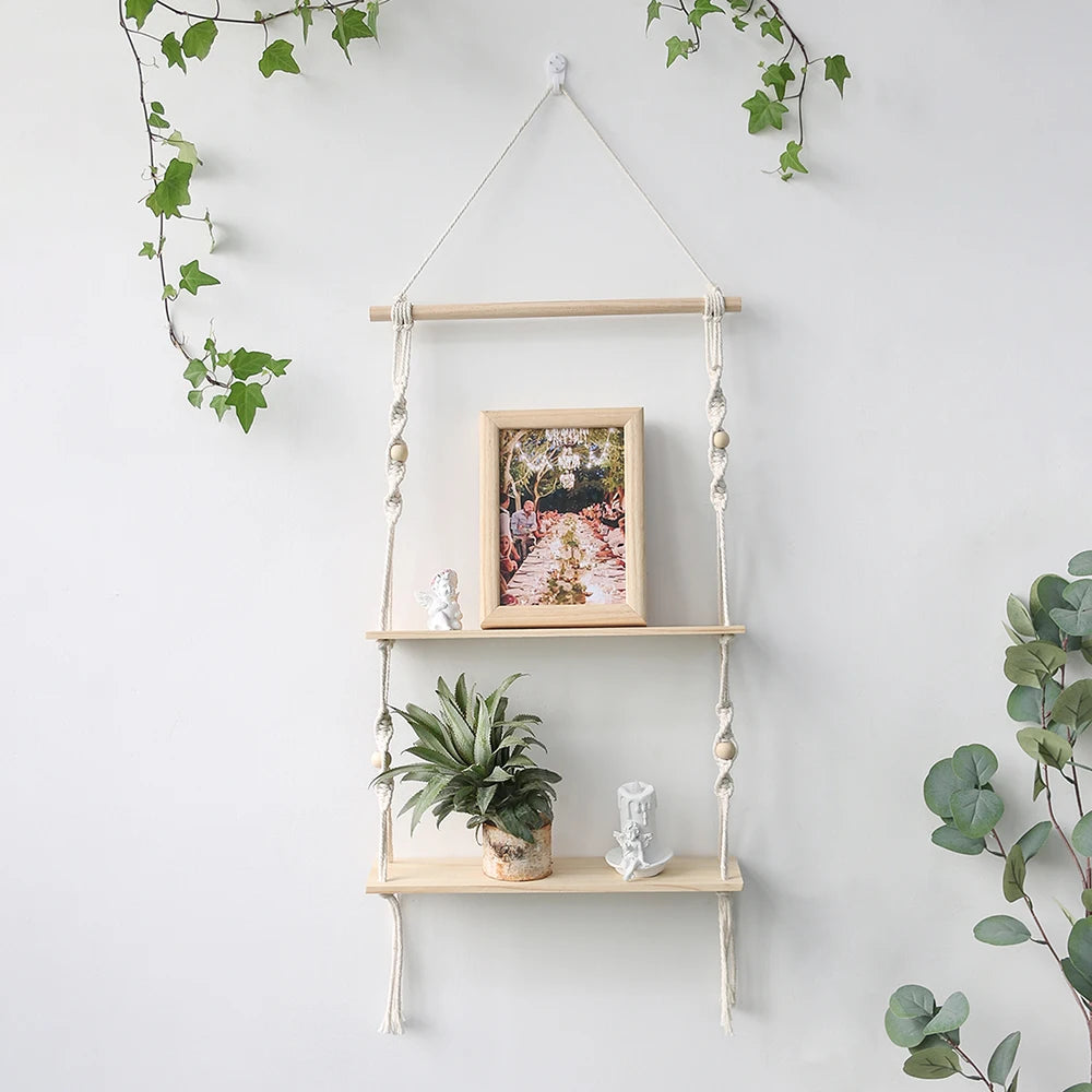 Wall Hanging Shelf Boho Home Decor