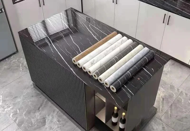 High Temperature Resistance Water & Oil Proof Marble Self-adhesive Waterproof Wallpaper Kitchen Countertop