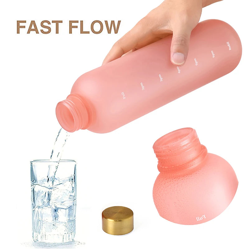 1L Motivational Reusable Leakproof BPA Free Frosted Plastic Water Bottle