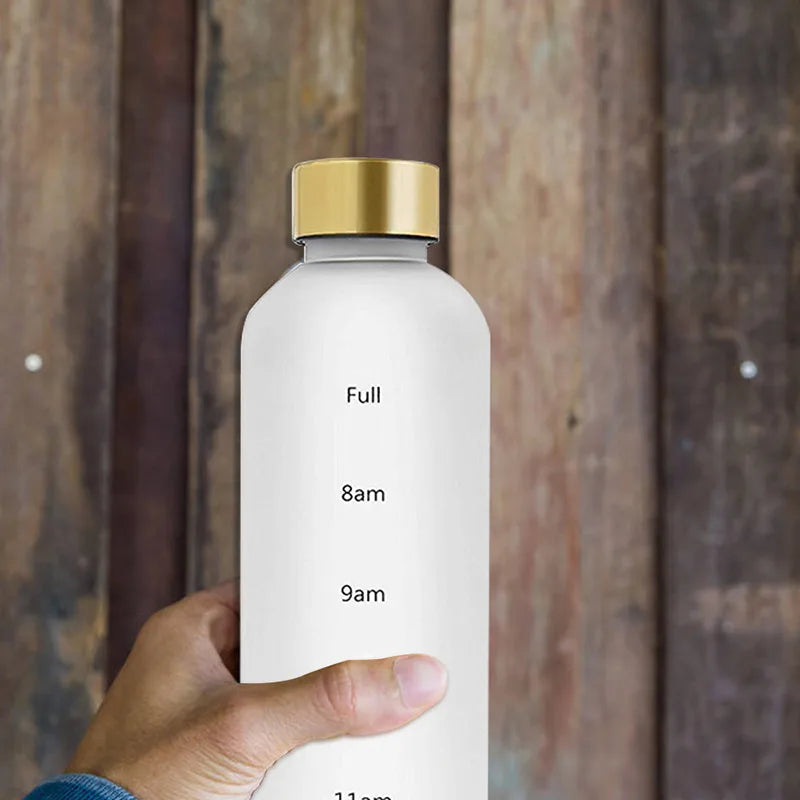 1L Motivational Reusable Leakproof BPA Free Frosted Plastic Water Bottle