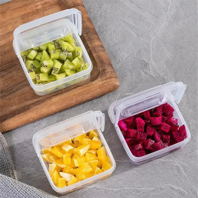 2Pcs 10X10X4.5CM Transparent Butter Cheese Storage Box