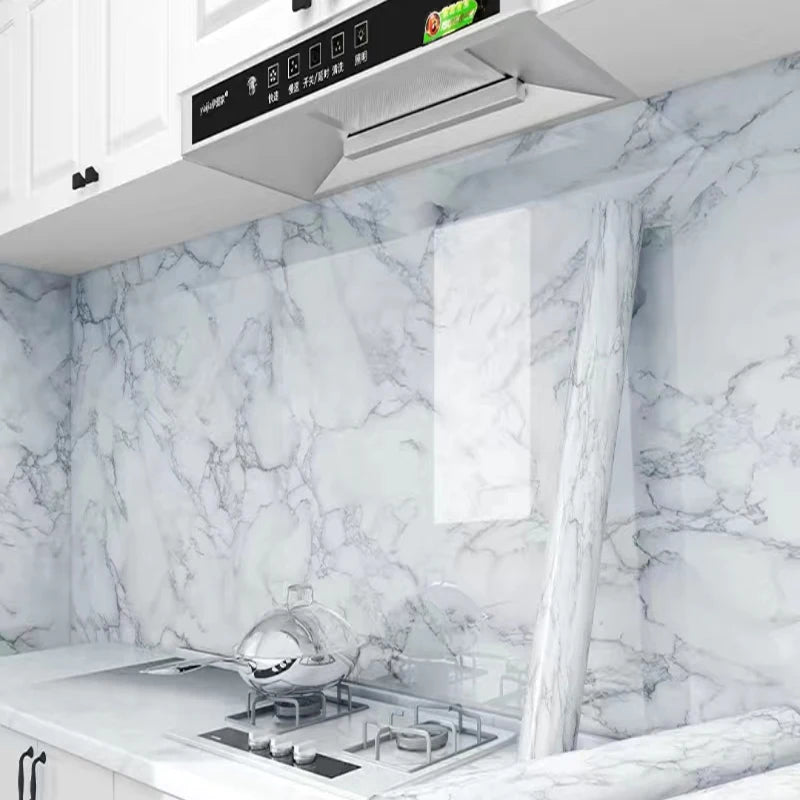 High Temperature Resistance Water & Oil Proof Marble Self-adhesive Waterproof Wallpaper Kitchen Countertop