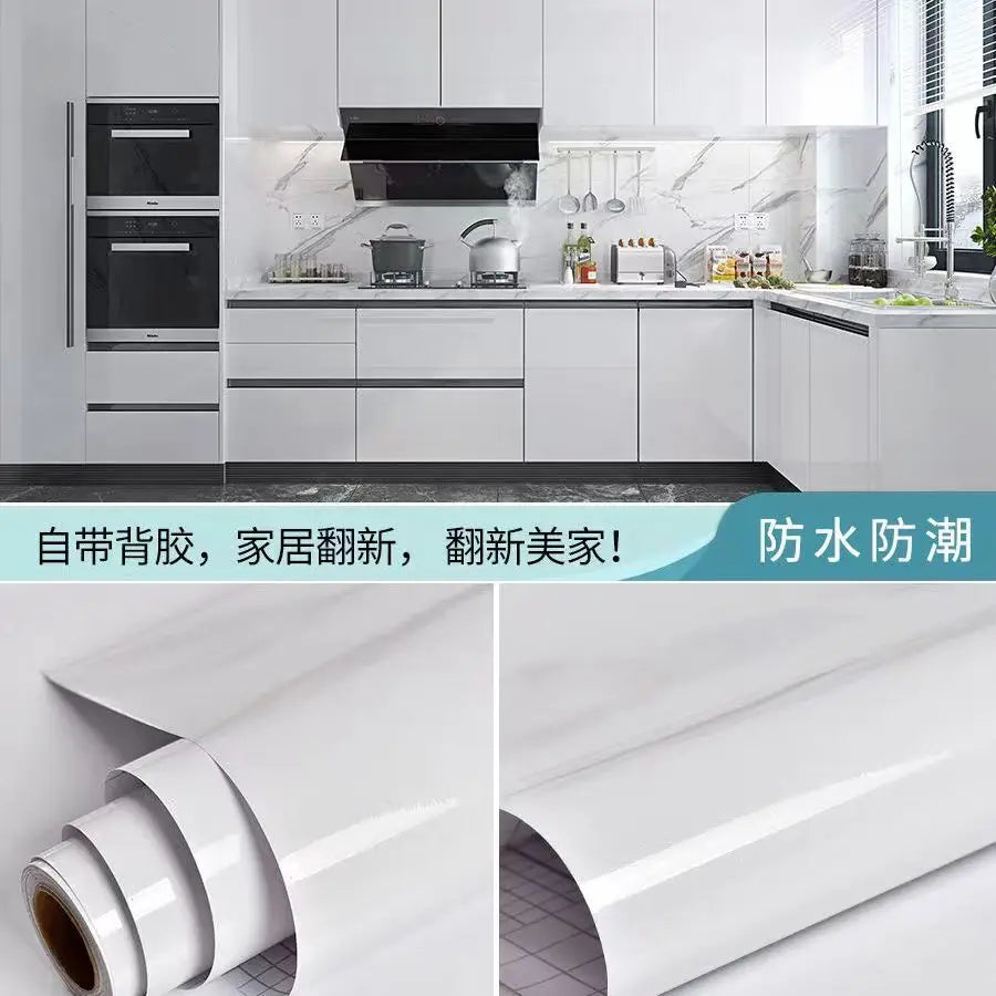 6M Vinyl Water & Oil Proof Marble Wallpaper for Kitchen Countertop