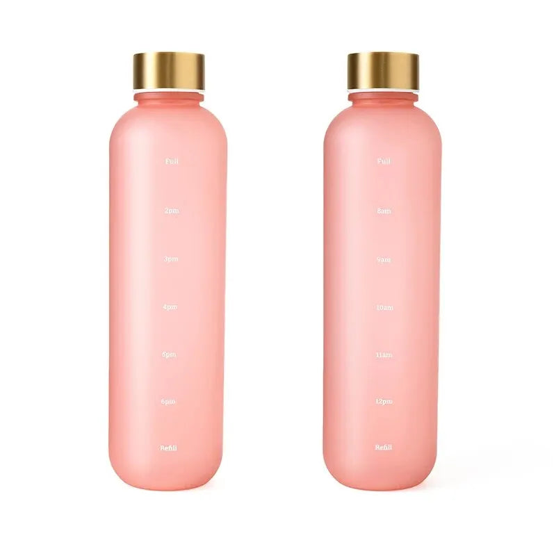 1L Motivational Reusable Leakproof BPA Free Frosted Plastic Water Bottle