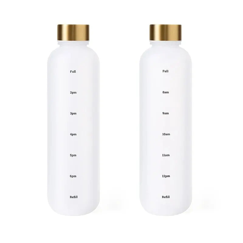 1L Motivational Reusable Leakproof BPA Free Frosted Plastic Water Bottle