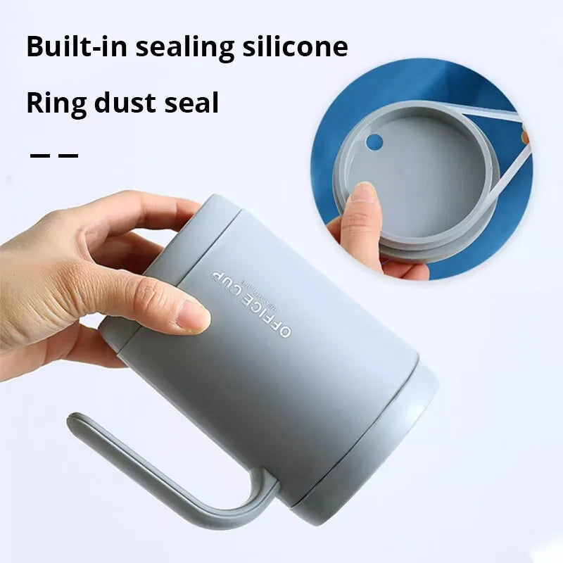 Grey 500 ML Covered Coffee Cup