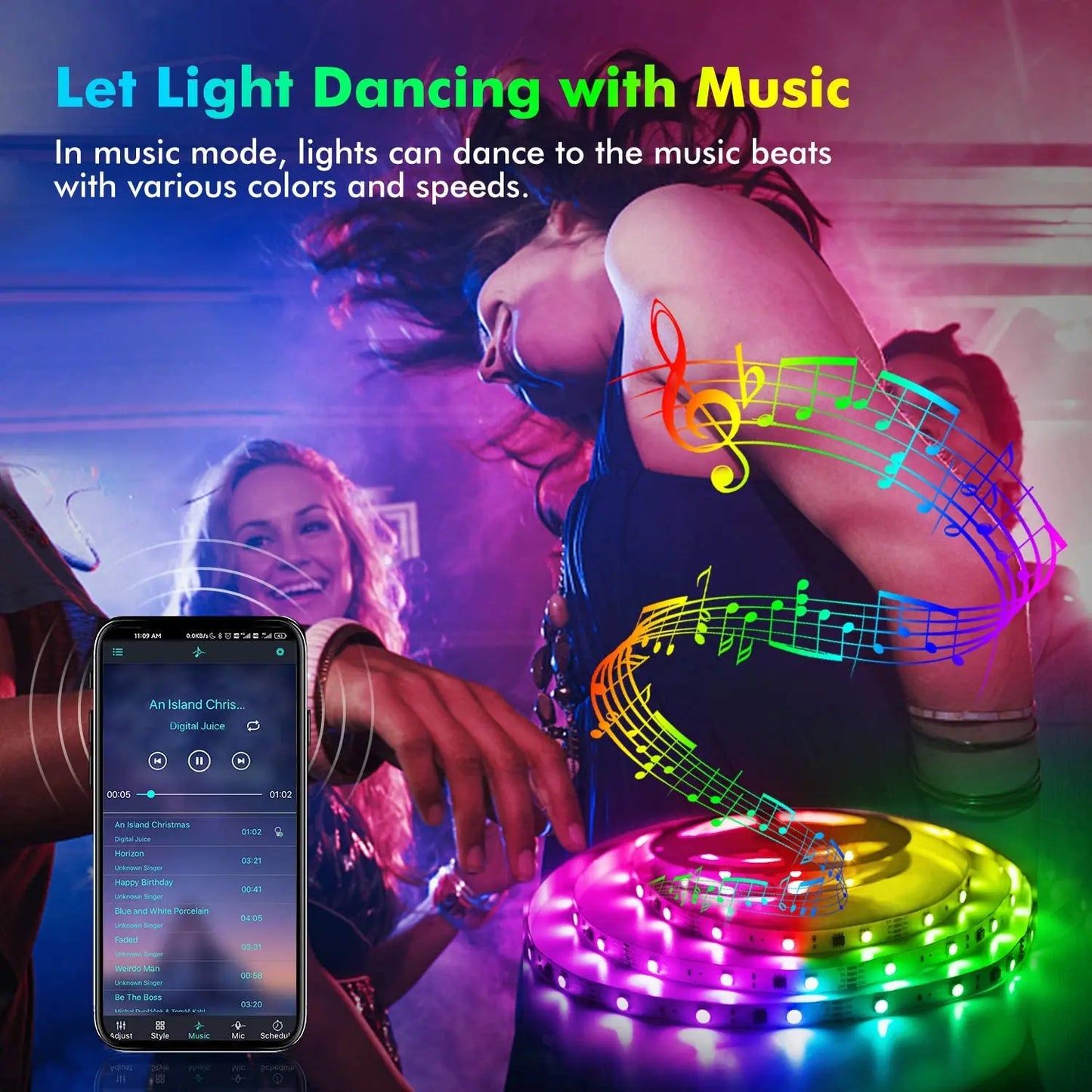 5M Smart Application Remote Control Led Strip Changing Color