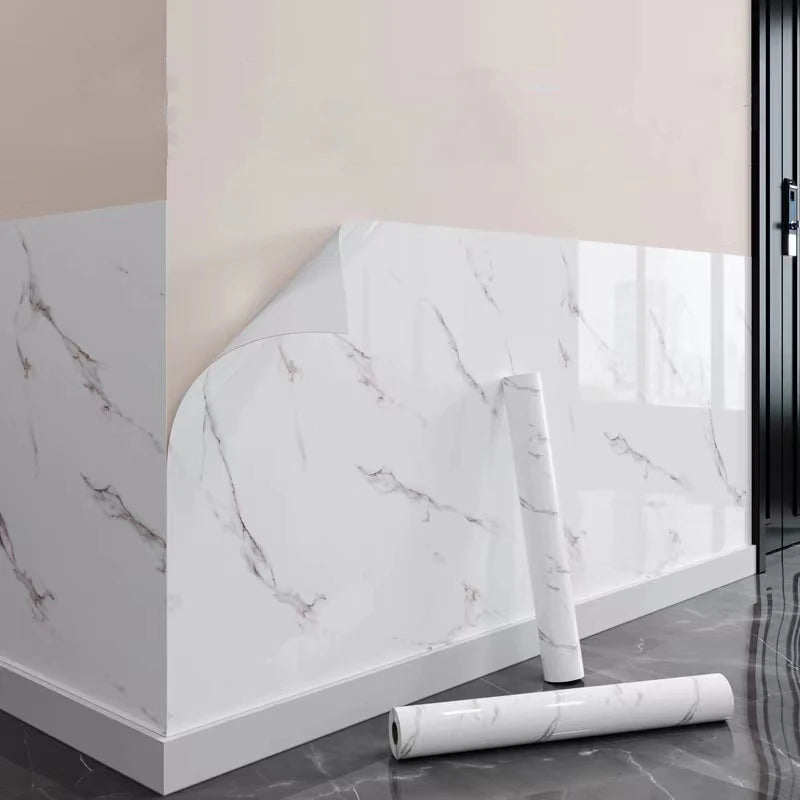 6M Vinyl Water & Oil Proof Marble Wallpaper for Kitchen Countertop