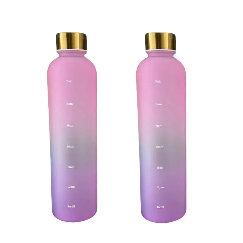 1L Motivational Reusable Leakproof BPA Free Frosted Plastic Water Bottle