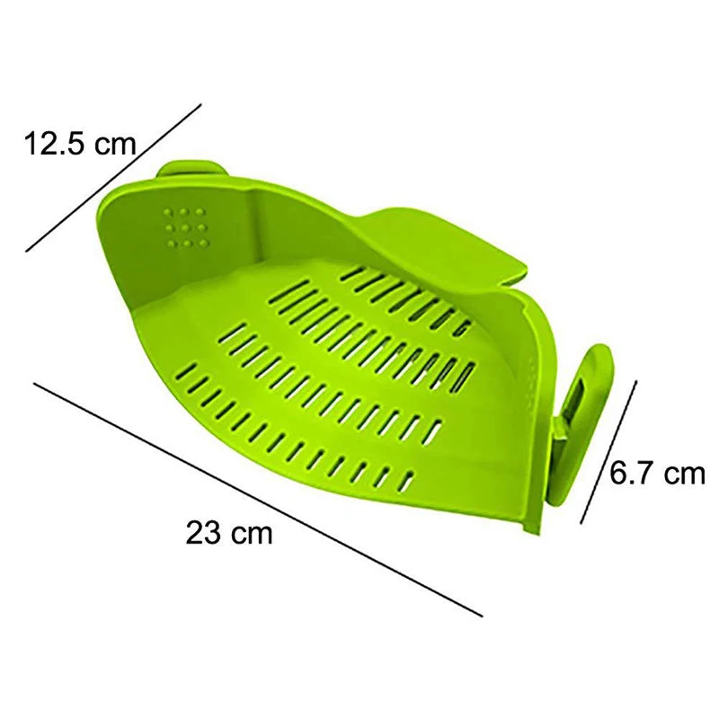 Universal Silicone Clip Anti Spill Pasta Pot Strainer