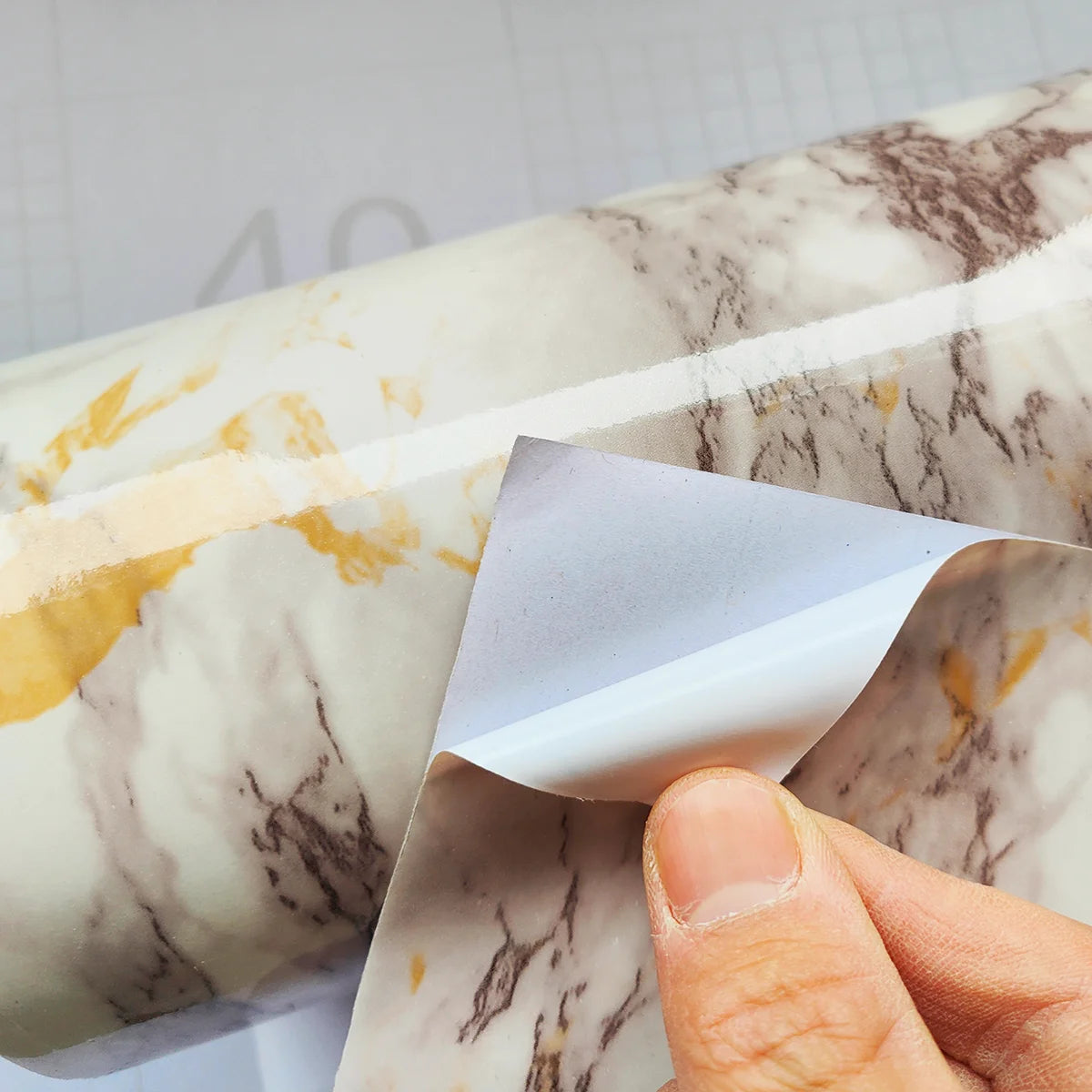 6M Vinyl Water & Oil Proof Marble Wallpaper for Kitchen Countertop
