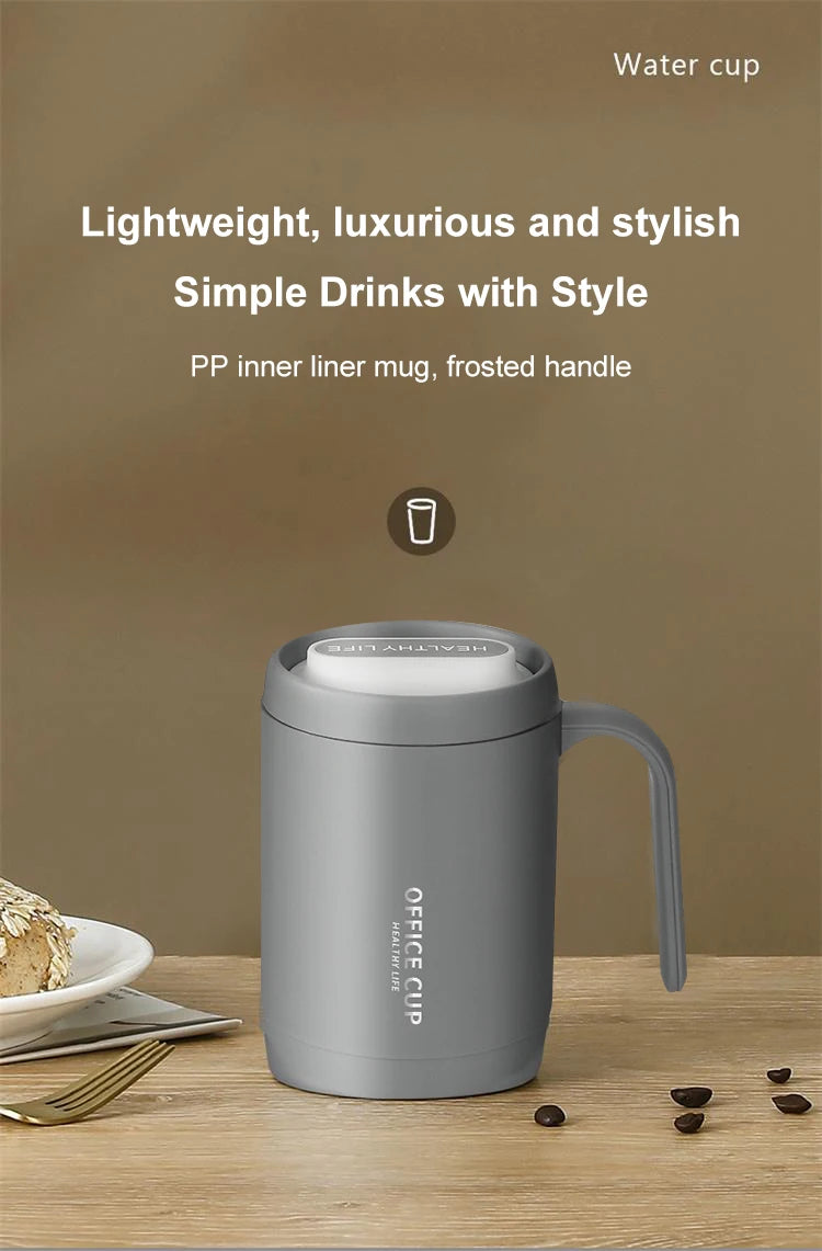 Grey 500 ML Covered Coffee Cup