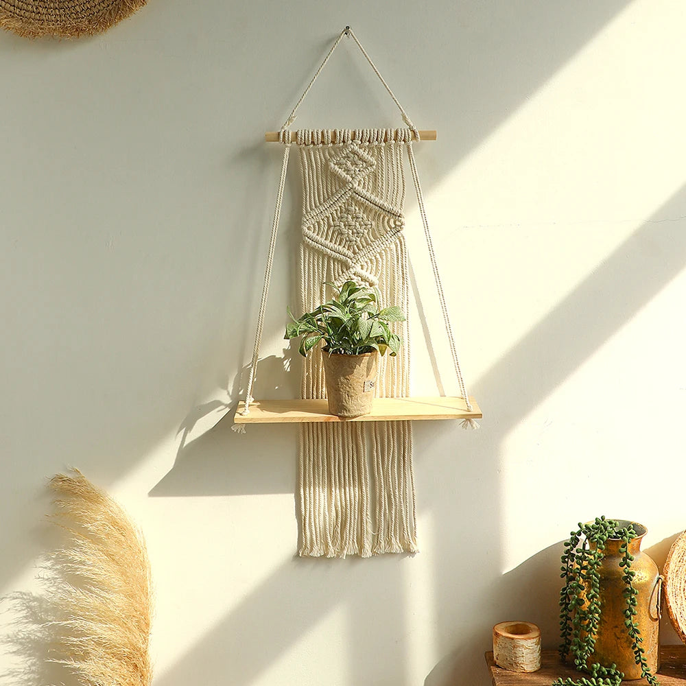 Wall Hanging Shelf Boho Home Decor
