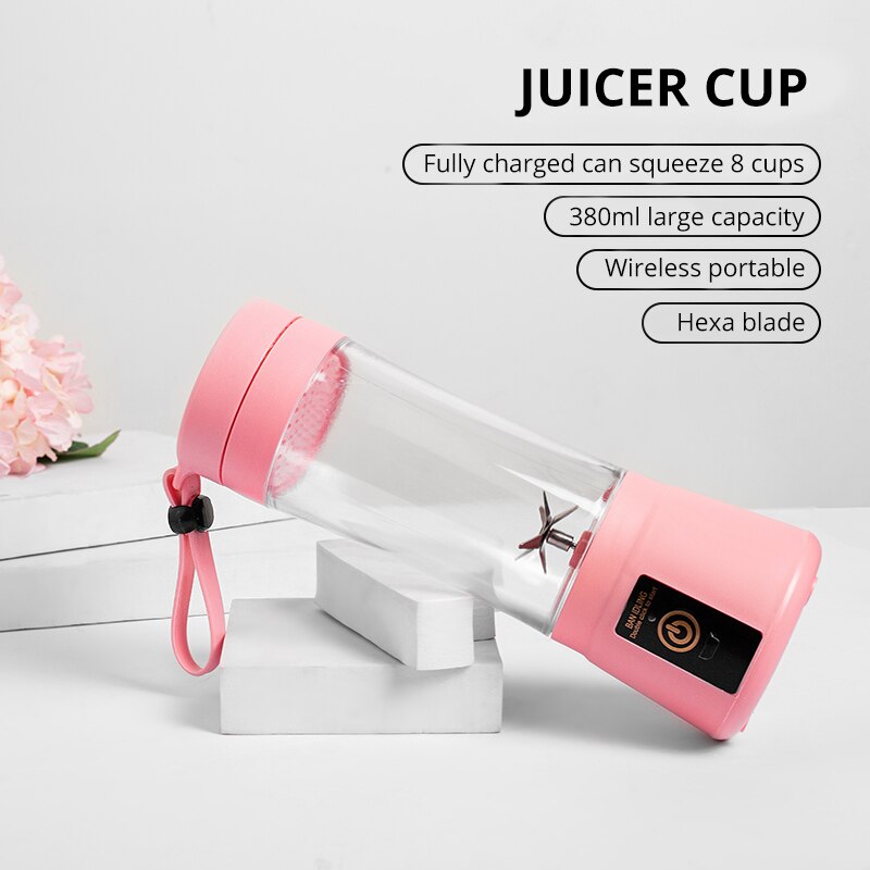 Mini Portable 6 Blades Juicer/Mixer Cup With USB Rechargeable