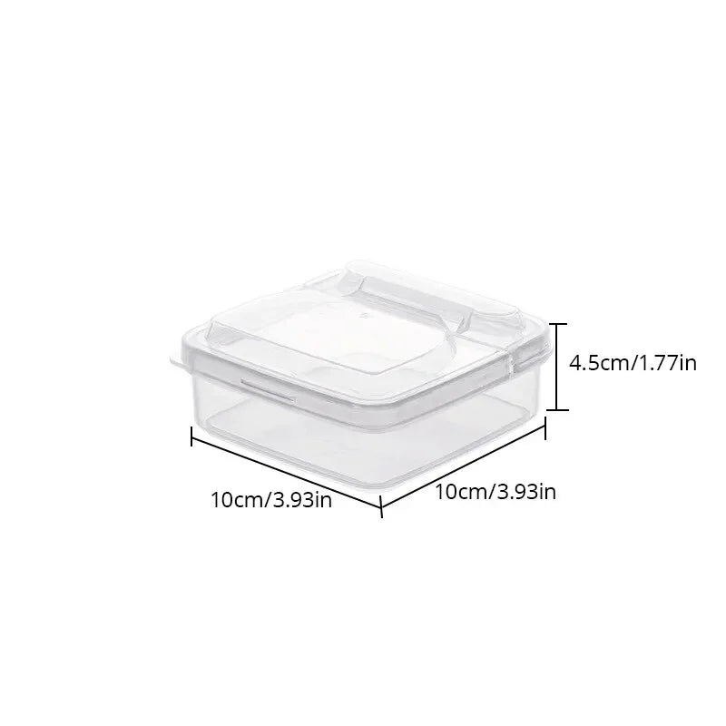 2Pcs 10X10X4.5CM Transparent Butter Cheese Storage Box