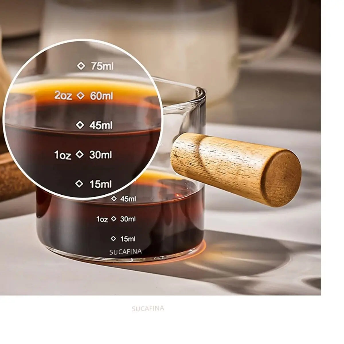75ml Glass Espresso Measuring Cup With Handle