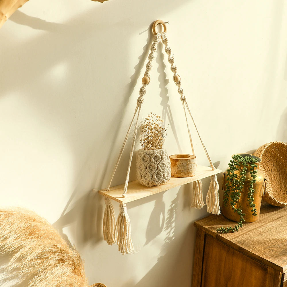 Wall Hanging Shelf Boho Home Decor