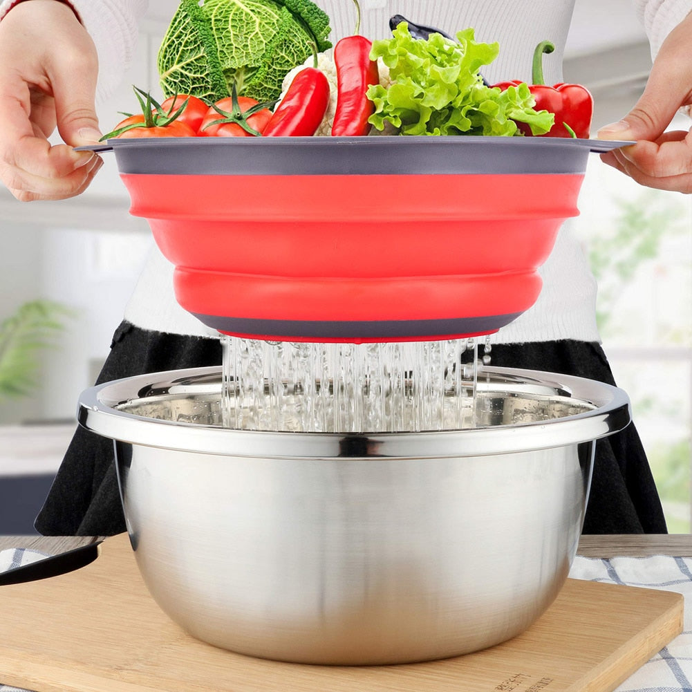 Silicone Folding Drain Fruit/Vegetable Washing Basket