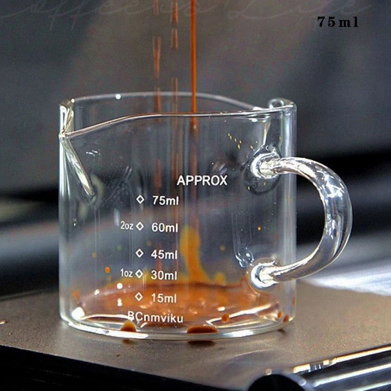 75ml Glass Espresso Measuring Cup With Handle