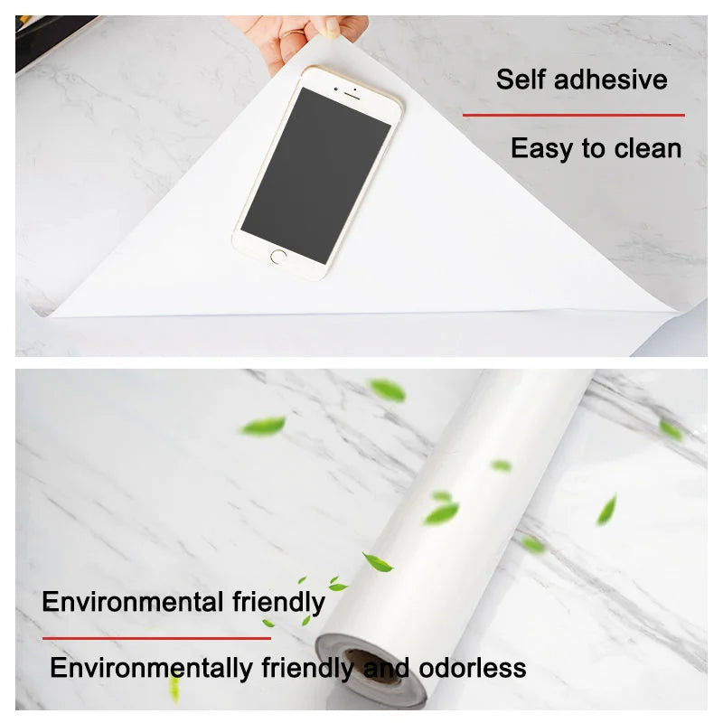 High Temperature Resistance Water & Oil Proof Marble Self-adhesive Waterproof Wallpaper Kitchen Countertop