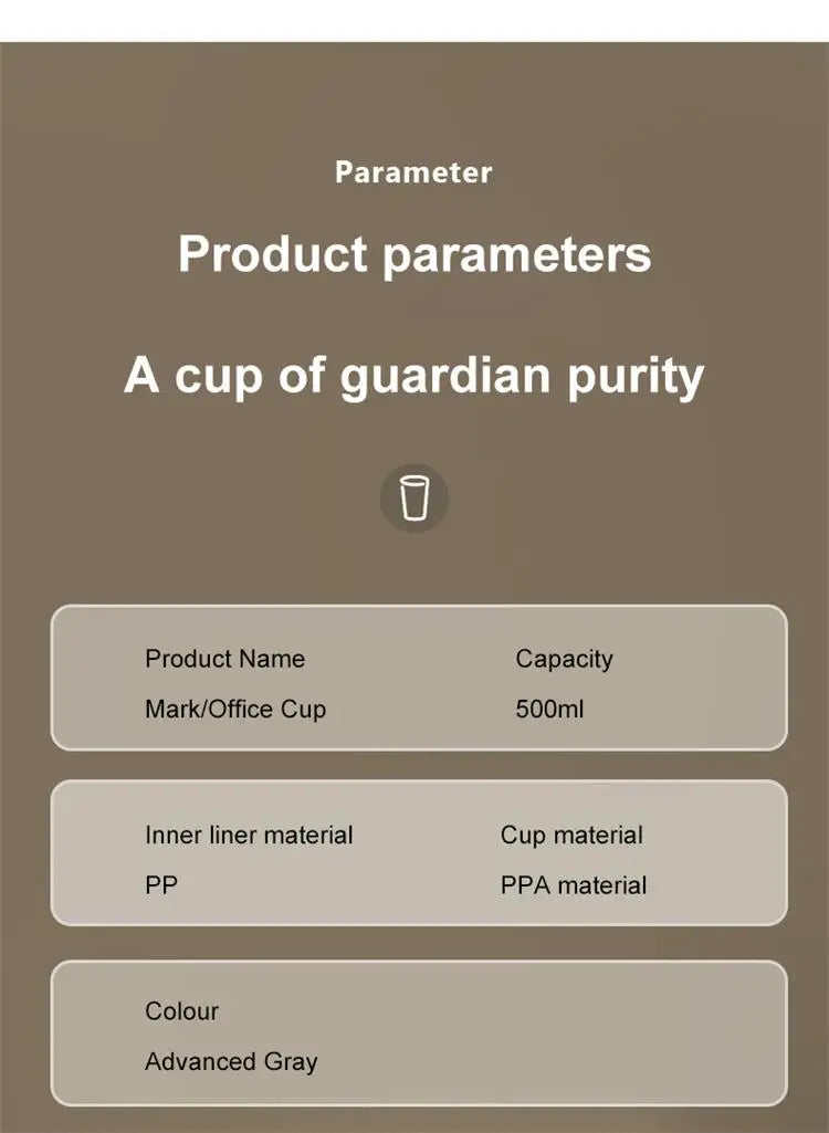 Grey 500 ML Covered Coffee Cup