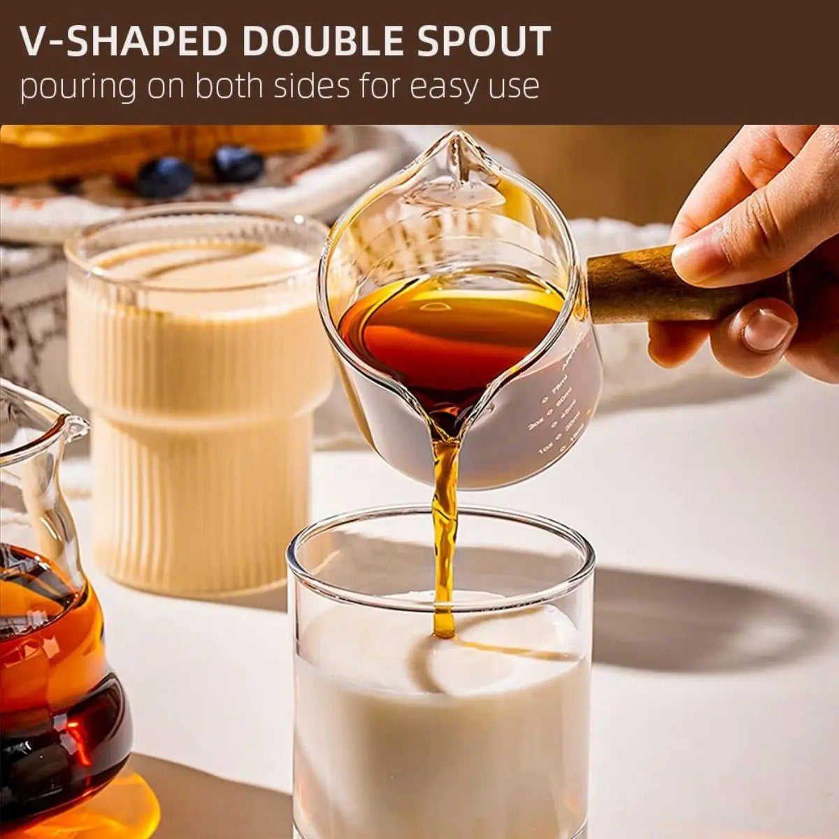 75ml Glass Espresso Measuring Cup With Handle