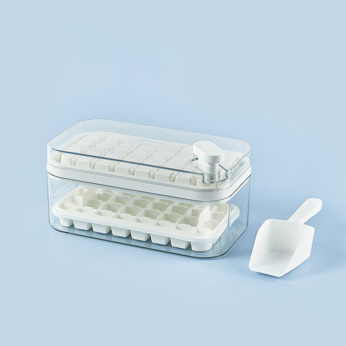 One-button Press Type Ice Mold Box Plastics Ice Cube Maker Ice Tray Mold With Storage Box