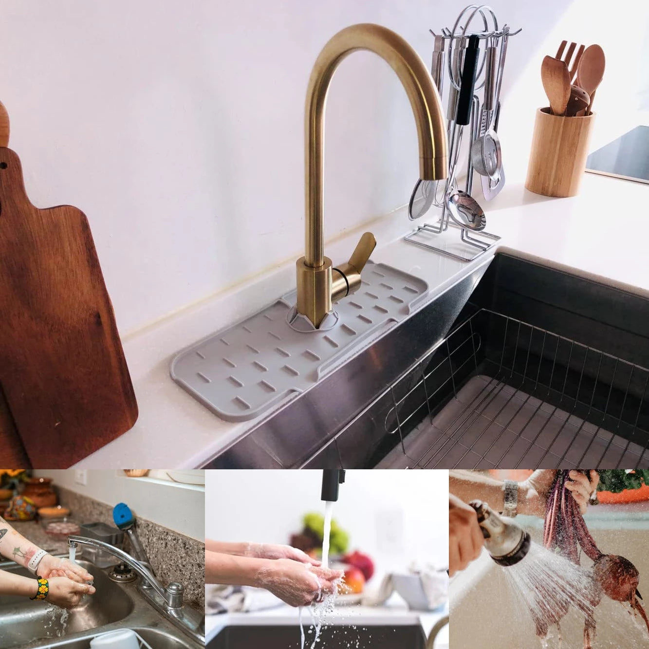 Kitchen Silicone Faucet Absorbent Sink Mat