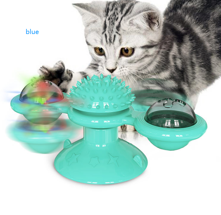 Multi-Function Cat Rotating Windmill Itch/ Scratching/ Teeth Shining Toy