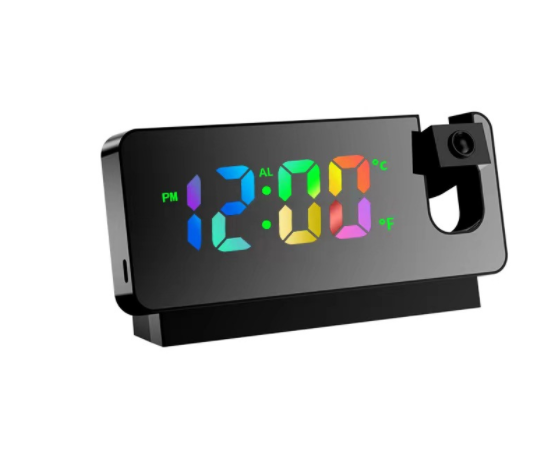 3D Projection Alarm Clock LED Mirror Clock Display With Snooze Function